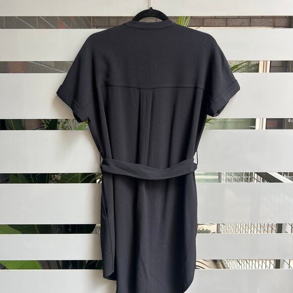 Theory Black Rosina Crepe Belted Cargo Shirt Dress Size S/P - Picture 3 of 8